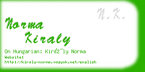 norma kiraly business card